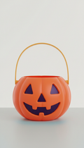 Jack-o'-lantern candy bucket with handle